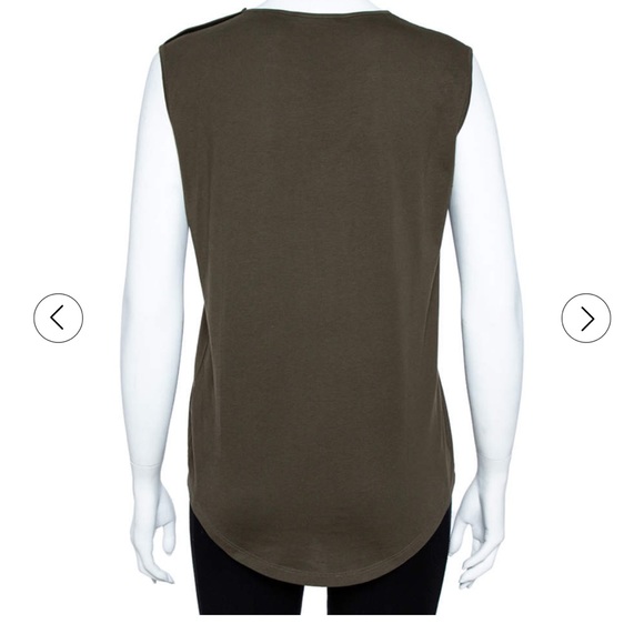 Balmain Green Cotton Jersey Velvet Crest - Picture 3 of 9